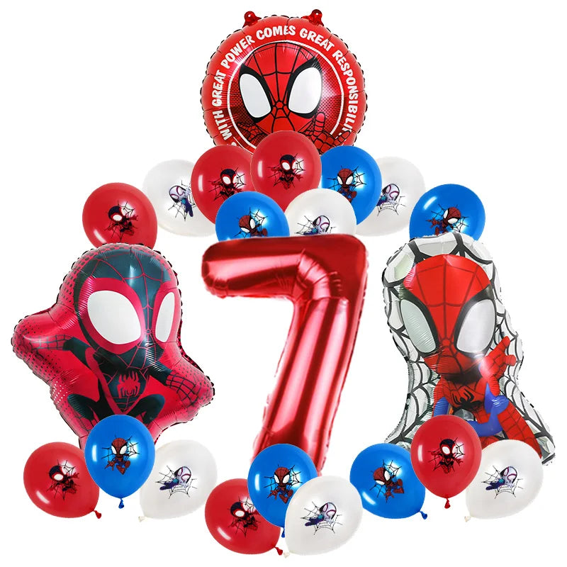 Spidey and His Amazing Friends Birthday Party Decoration New Latex Balloons For Kids Event Supplies Foil Latex Balloon Backdrop