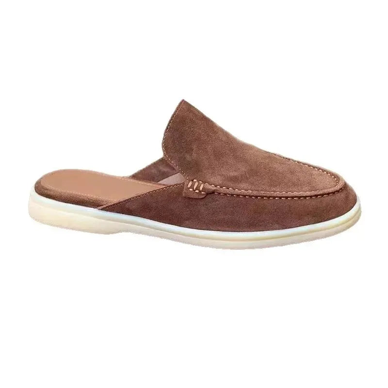 Summer New Flat Bottom Slippers Half Slip-On Slipper Style Men's Shoes Outdoor Wear Casual Comfortable Flat Heel Loafers