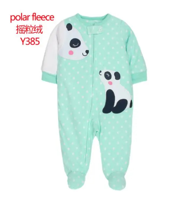 New Hot Polar Fleece Pajamas Baby Winter Romper Cover All Jumpsuits Newborn Boys Clothing Little Girl Fall Clothes Toddler 0-12M