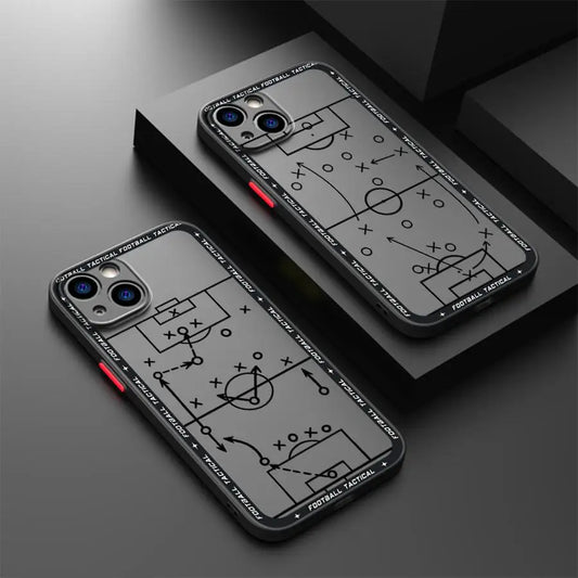 Football Tactical Guidelines Funda Back Phone Cover Case for iPhone 17 Pro Max 11 XS XR 16 Plus 15 14 12 Air 7 8 SE 13 Mini