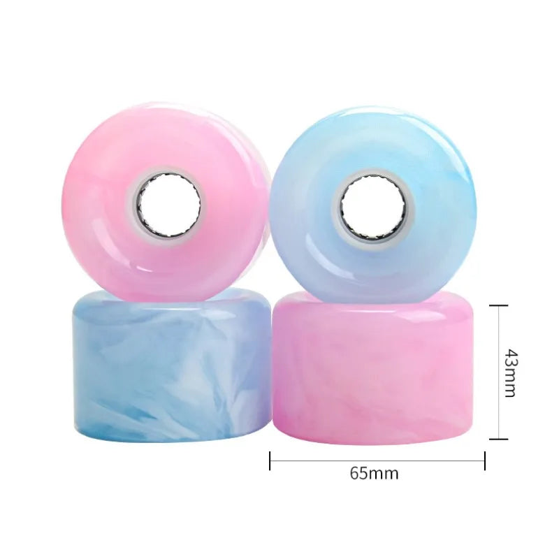 4Pcs/Set Skateboard Wheels Durable 78A PU Surfskate Wheel Flashing Longboard Wheel 65x43mm