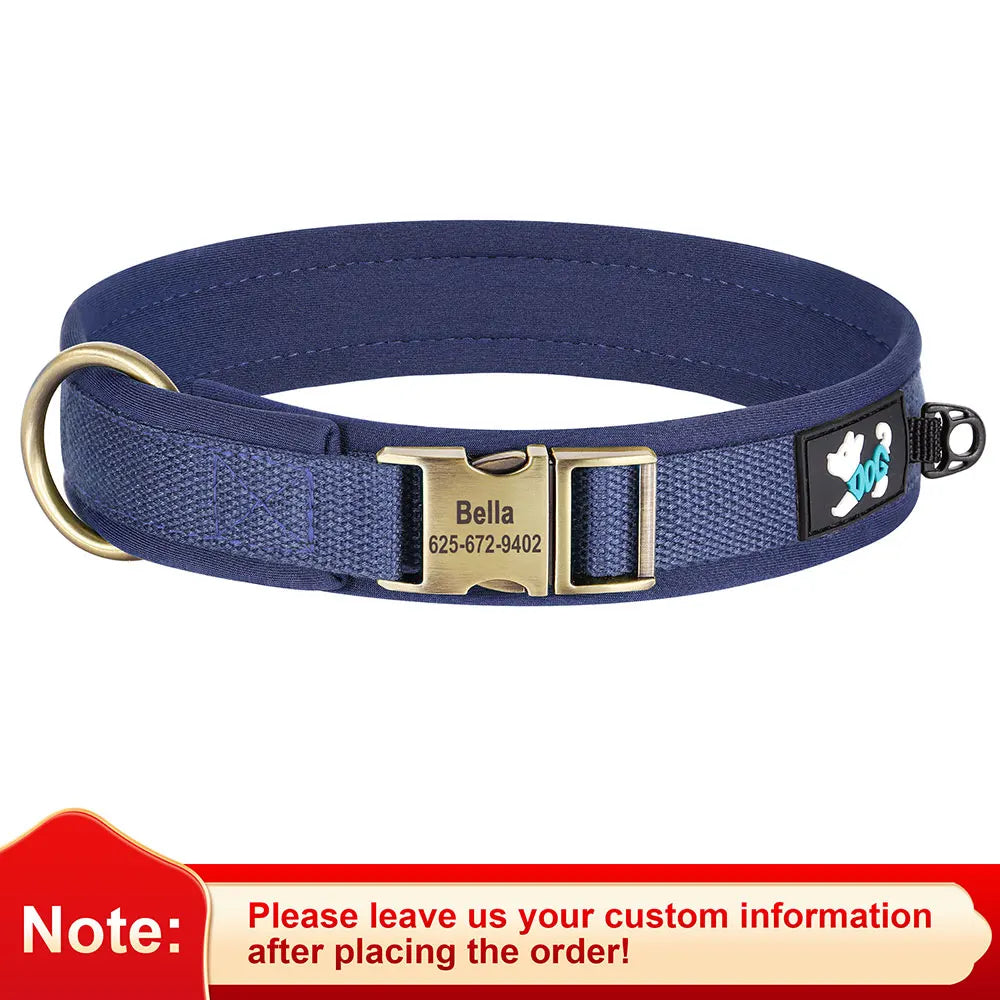 Personalized Nylon Dog Collar Adjustable Dog Collars Customized Pet ID Collar for Small Medium Large Dogs Free Engraving