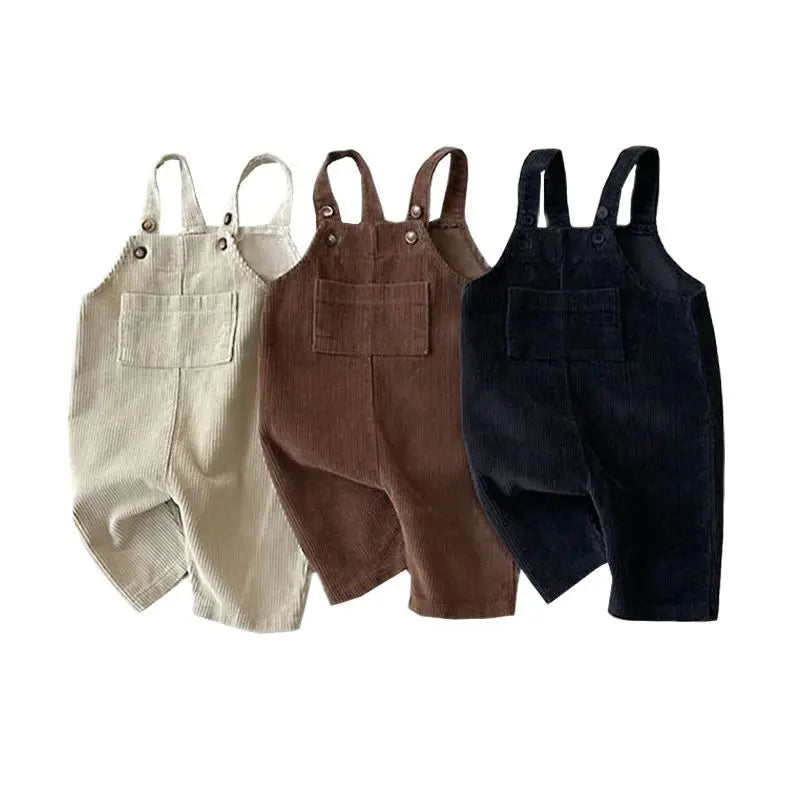 Newborn Infant Boys Girls Corduroy Jumpsuit Clothing 2024 Autumn Casual Baby Girls Bib Pants Overalls Romper for 0-3Y