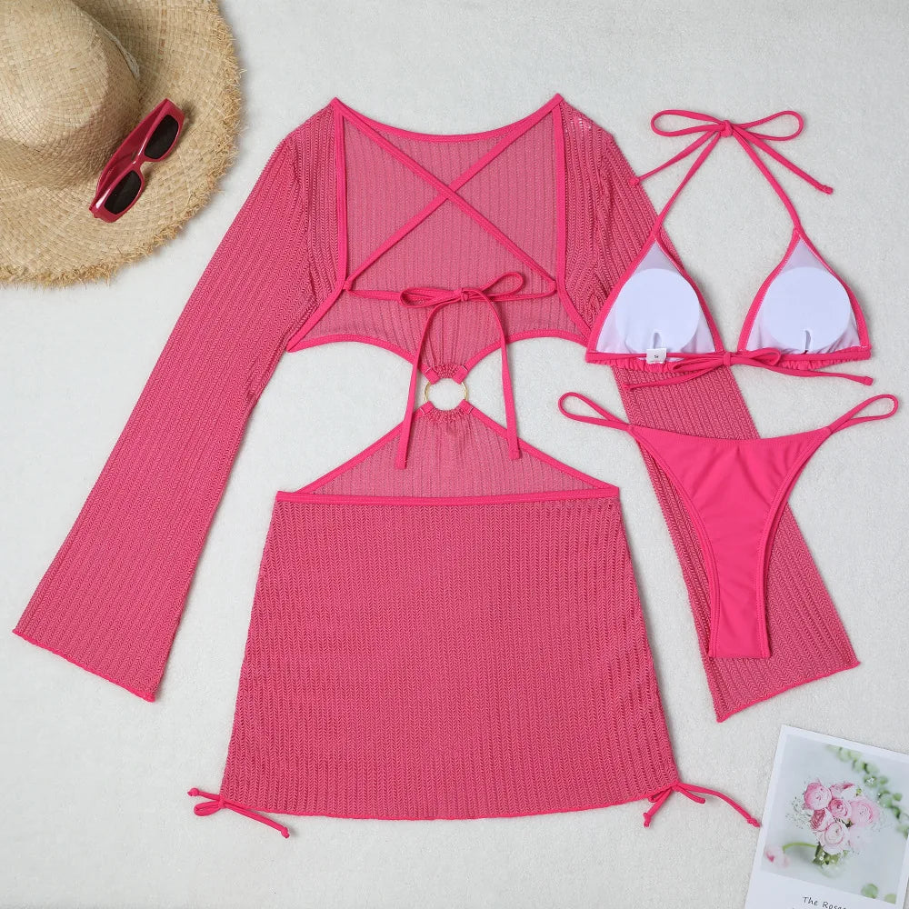 2026 Sexy Bikinis Female Swimsuits Women's Three-Piece Swimwear Beach Swim Wear Bathing Suits Brazilian Bikini Set Pool Bather