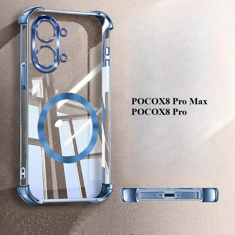 For POCO X8 Pro/X8 Pro Max Case Four-Corner Anti-Drop TPU CD Pattern Magnetic Ring Cover For Xiaomi Poco X8Pro Max Couple Funda