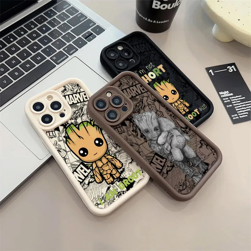 Cool Anime GrootS MarvelS Phone Case for iPhone 17e 17 16e 16 15 14 13 12 11 Air Pro Max Mini XR XS X 7 Plus Soft TPU Back Cover