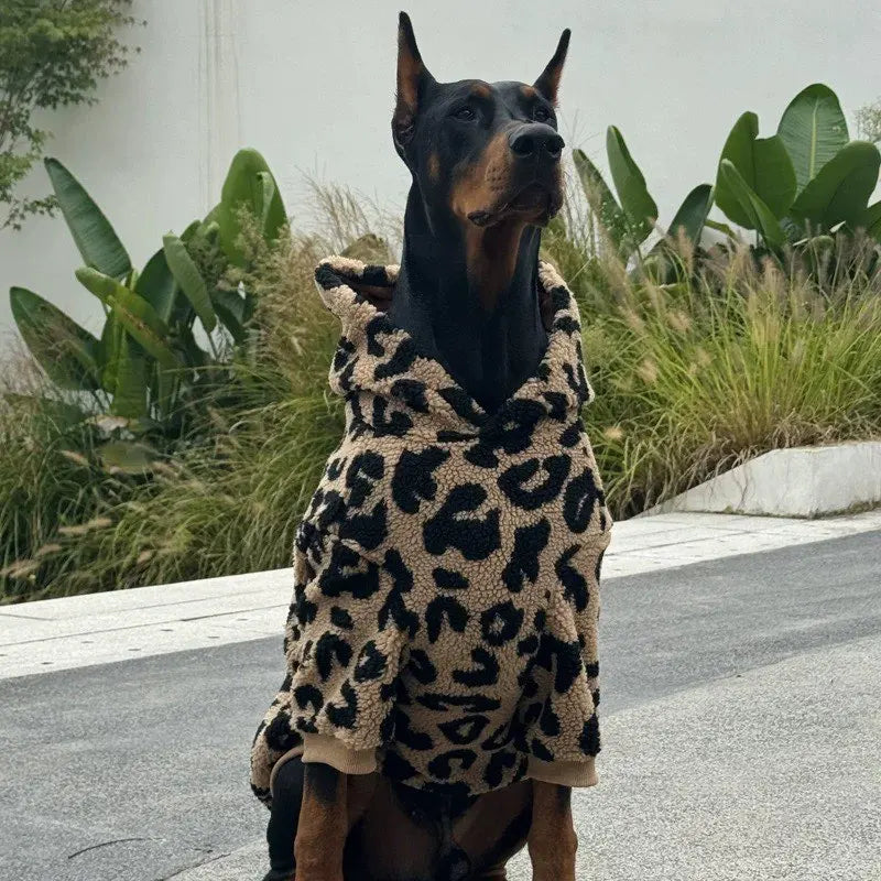 Fashionable Big Medium Dog Clothes Wool Lambing Hooded Sweatshirt Winter Warmth Durbin Dog Sweater Dog Clothes Dog Accessories