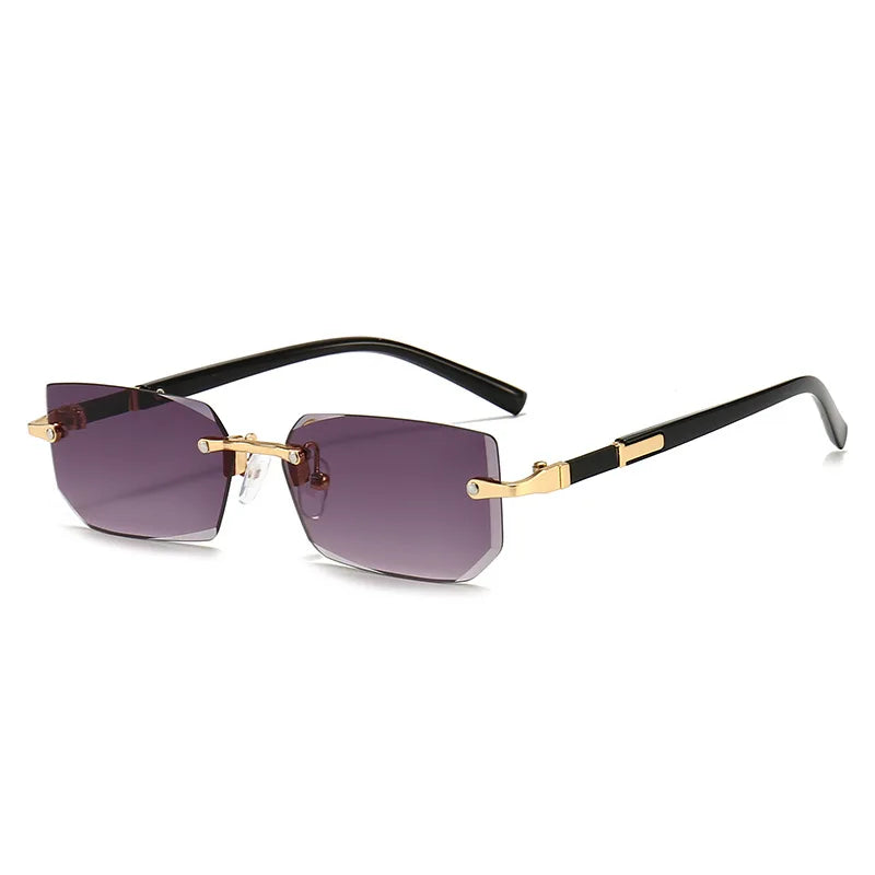 Rimless Sexy Sunglasses Rectangle Fashion Popular Women Men Shades Small Sun Glasses for Female Male Traveling Oculos