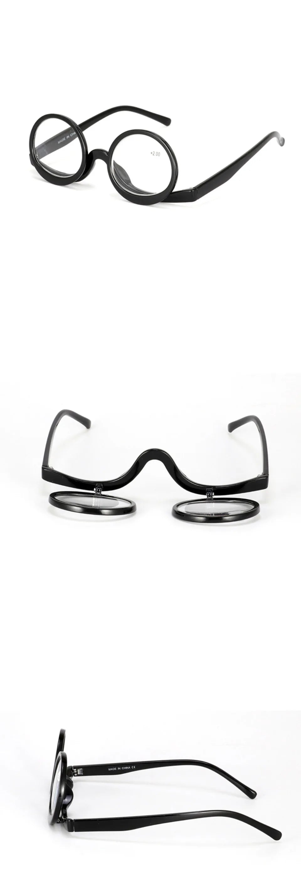 NONOR Makeup Readers Flippable Dual Lens Fashion Reading Glasses for Women Eyeglasses Diopter +1.0 +1.5 +2.0 To +4.0