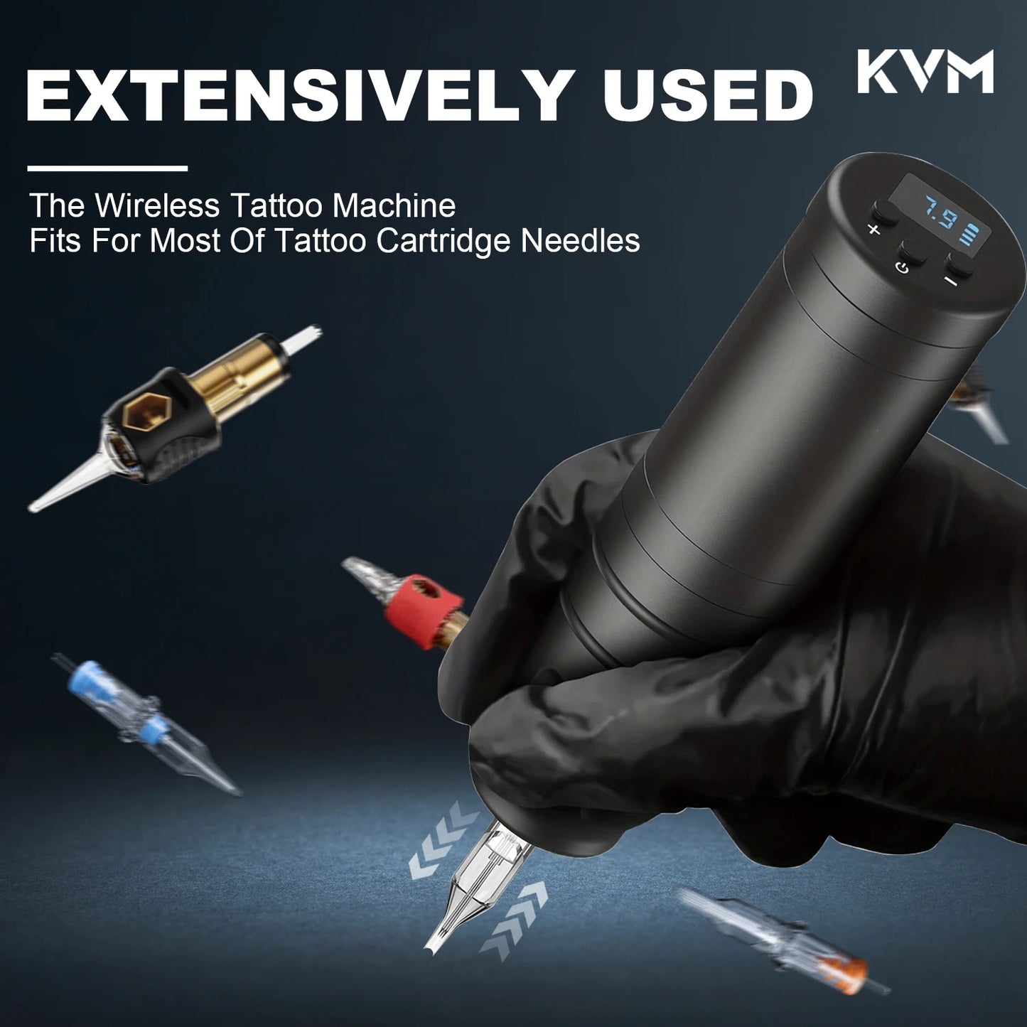 Portable Wireless Tattoo Machine 1500mAh Rechargeable Tattoo Pen LED Screen Display Professional Body Art Tattoo Supplies