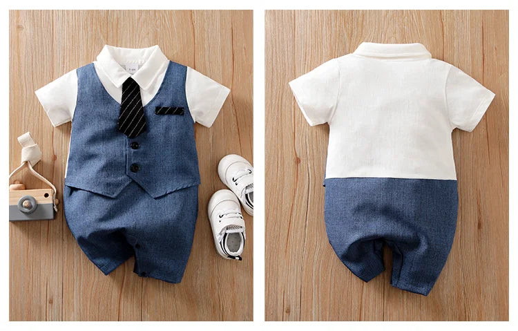 gentleman's Cowboy bow tie baby clothes newborn Baby Boy Romper summer short sleeve Jumpsuit high quality For Toddler Outfit