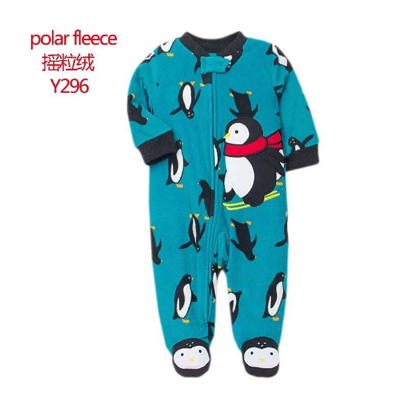 New Hot Polar Fleece Pajamas Baby Winter Romper Cover All Jumpsuits Newborn Boys Clothing Little Girl Fall Clothes Toddler 0-12M