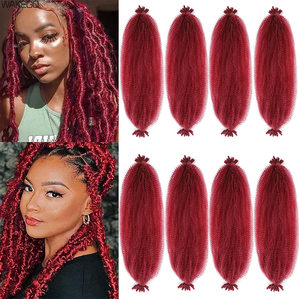 Marley Twist Braiding Hair Ginger Burgundy Ombre Brown Black Springy Afro Twist Hair PreFluffed Spring Twist Kinky Braiding Hair