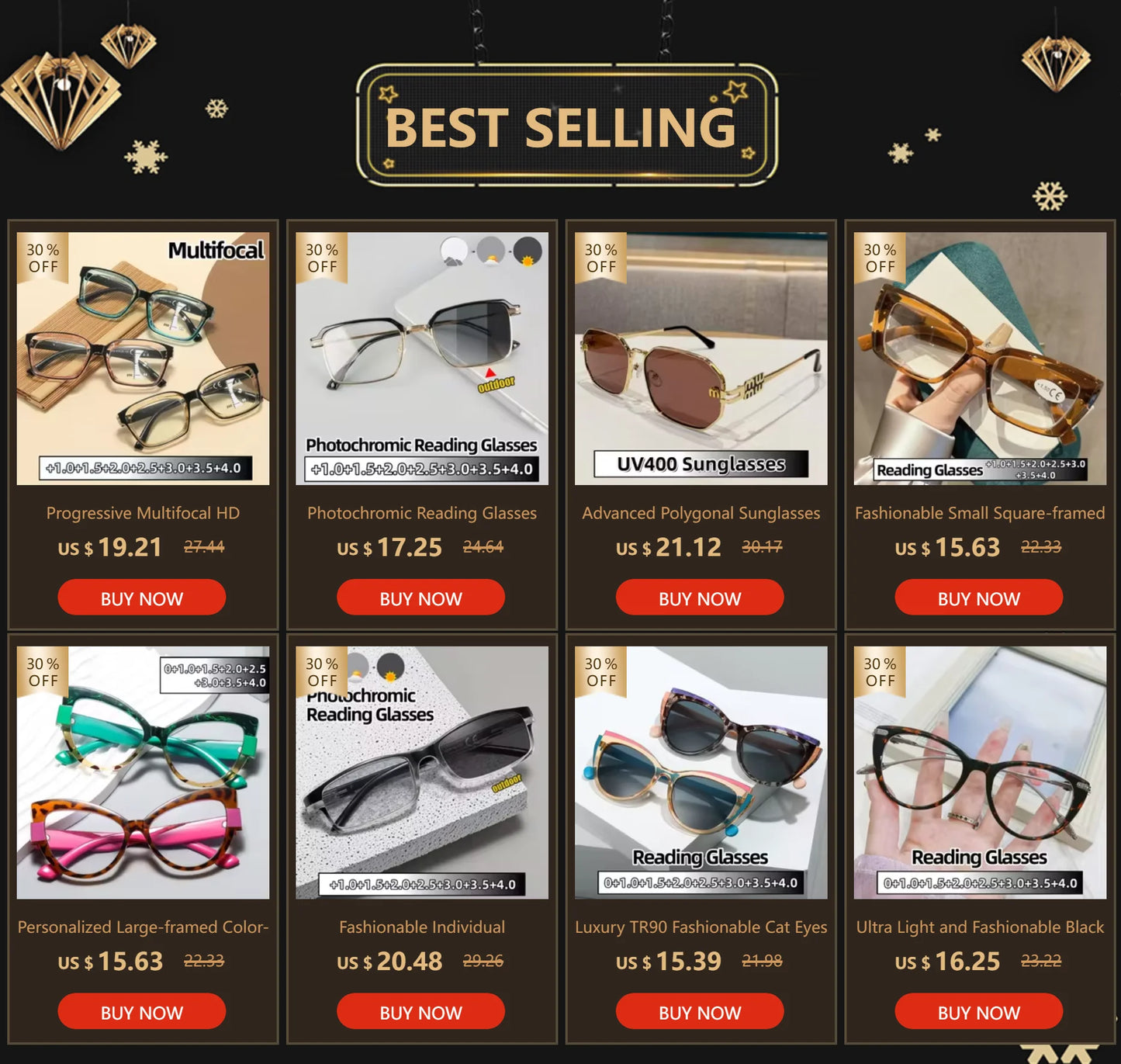Photochromic Multifocal Reading Glasses Half Frame Color Changing Fashion Presbyopia Trendy Far Sight Sunglasses for Men Women