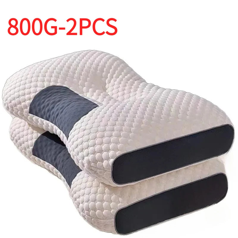 Cervical Orthopedic Almohada Neck Pillow, Soybean Fiber Massage Pillow for Sleep, Household SPA Neck Support, Comfortable Rest