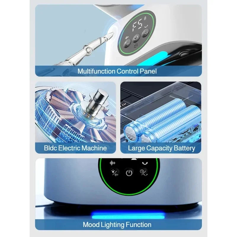 New Portable Wall-Mounted Fan With Remote Charging Usb Electric Folding Fan Nightlight Air Cooler Home Shake Cooler Household