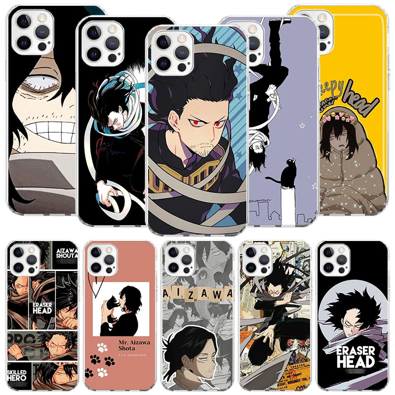 My Hero MHA Aizawa Shouta Phone Case For iPhone 17 Air 16 15 Plus 11 14 Pro Max 13 Mini 12 7 8 + SE Pattern Art Customized Cover