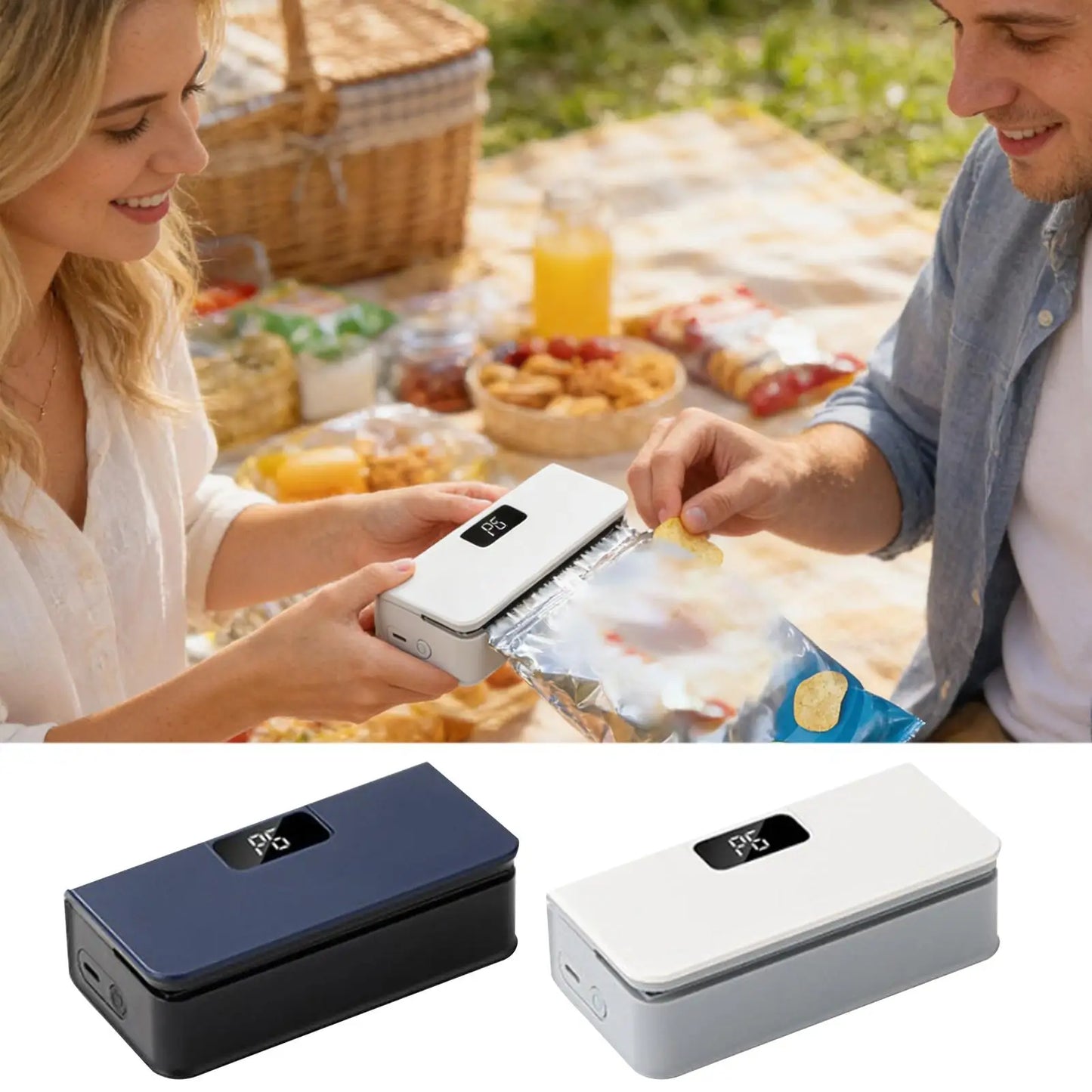 6-Mode Rechargeable Magnetic with Cutter Mini Sealer Electric Handheld Sealer Machine for Home Kitchen Restaurant Snack Chip