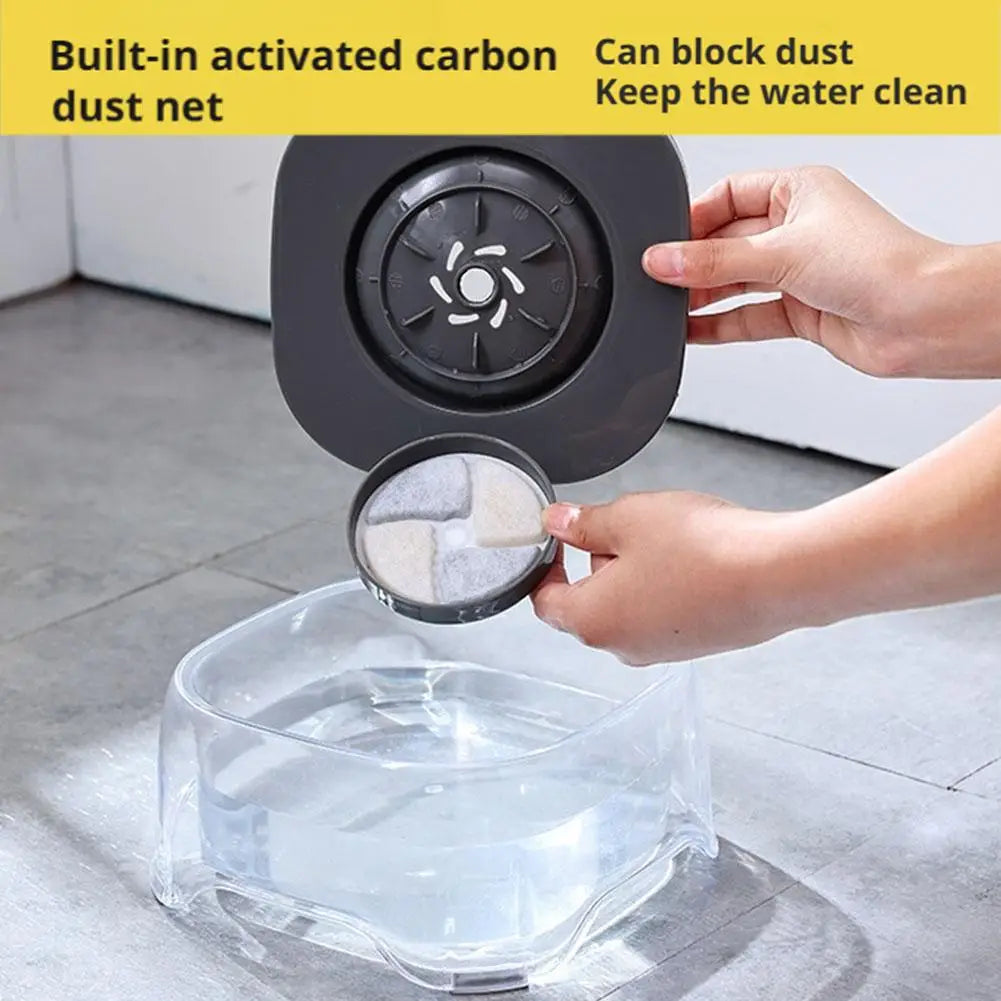 2L Anti-Spill Cat Dog Bowl Water Drinker Feeder Transparent Floating Pet Dogs Water Dispenser Keep Water Clean & Pets' Chin Dry