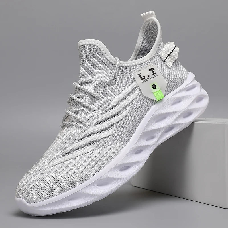 Summer Men Casual Sport Shoes Breathable Lightweight Sneakers Outdoor Mesh Black Running Shoes Athletic Jogging Tennis Walking