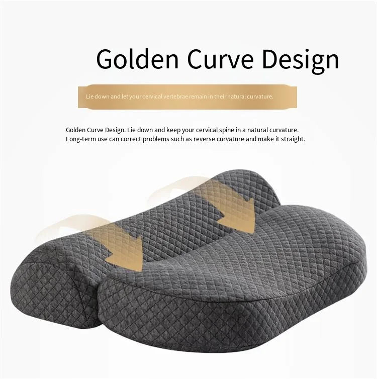 Cervical Pillow Memory Foam Core, Ergonomic Curve Design, Enhanced Neck Contour, Head Support, Relieves Fatigue