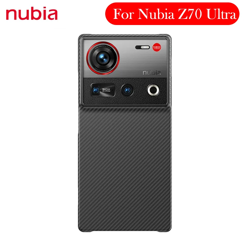 Original Kevlar Case For ZTE Nubia Z70 Z70S Ultra Carbon Fiber Back Cover Shell