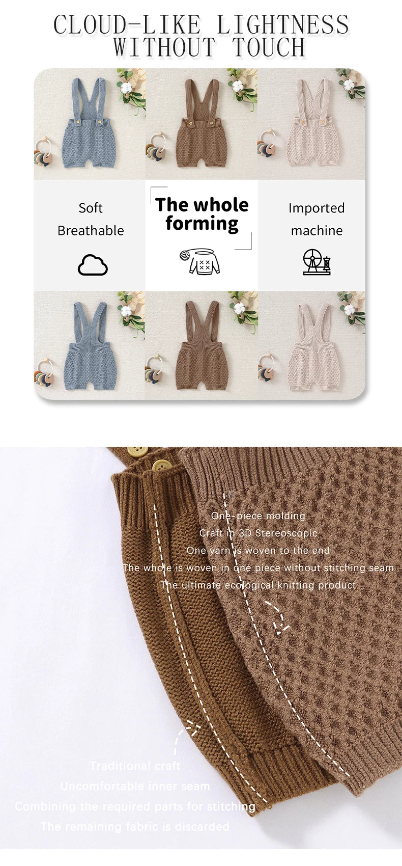 Baby Romper Knit Newborn Girl Boy Jumpsuit Sleeveless Summer Fall Infant Kid Sling Clothes 0-18M Solid Overalls Fashion Playsuit