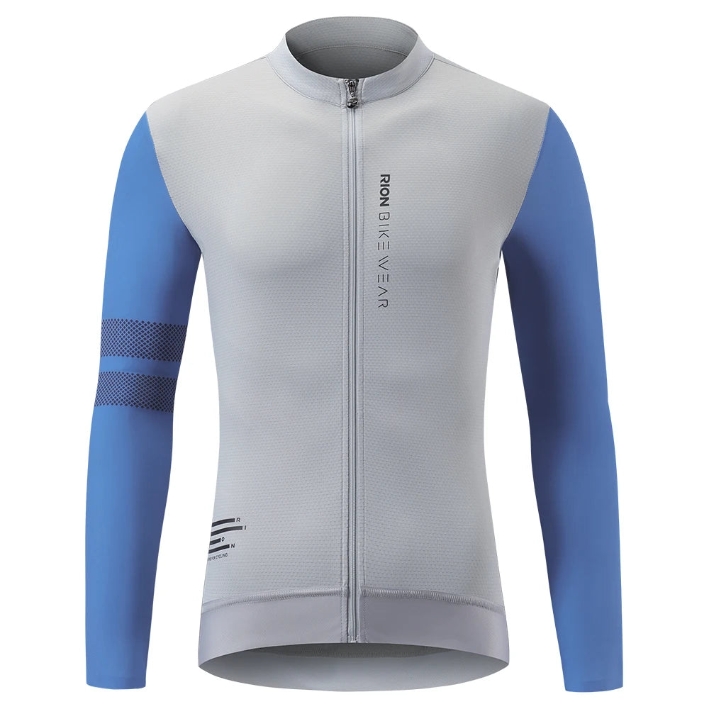 RION Men Cycling Jerseys Long Sleeves MTB Jersey Bike Shirts UPF 50+ Sun Protection Pro Team Uniform Mountain Bicycle Clothing