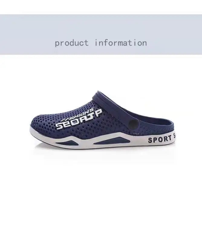 39-44 Mens Mules Clogs Summer Sandals Male Slippers Soft Bottom Beach Shoes Slip-On Zapatos Breathable Non-Slip Hollow Footwear