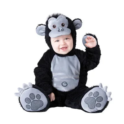 Halloween Costume Baby Boy Clothes Girls Monkey Polar Bear Romper Kids Clothing Set Baby Hat Socks Toddler Set