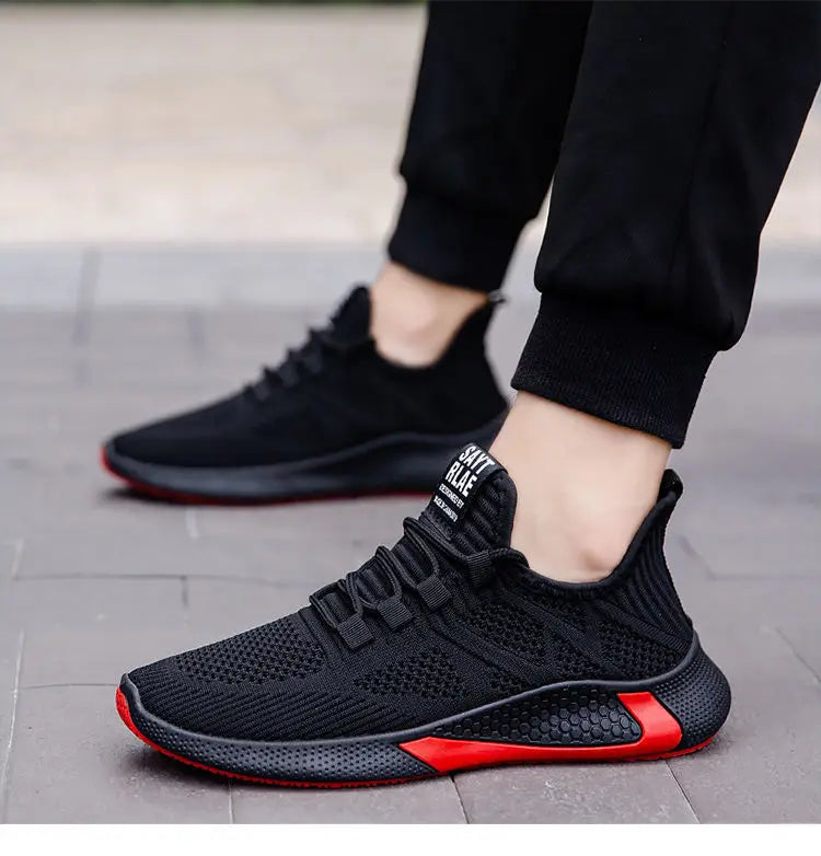 Men Casual Running Shoes Breathable Outdoor Sport Shoes Men Lightweight Facial Elastic Soft Bottom Casual Shoe Training Footwear