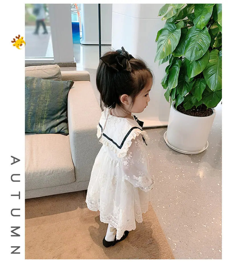 2024 Girls Lace Dress New Childrens Bow Princess Dress Girl Baby Dress Kids Sweet Designable Cute Dresses for Girls
