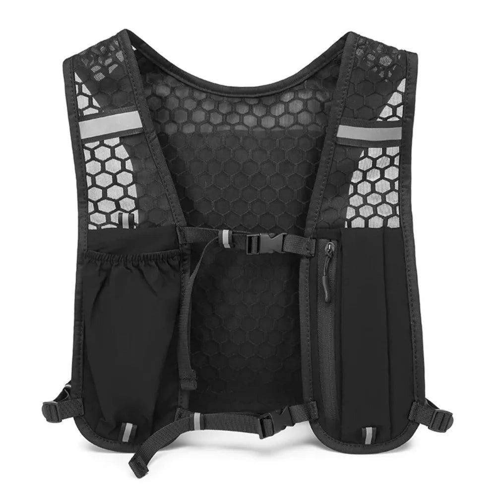 Lightweight Ergonomic Running Hydration Vest, Reflective Water Bottle Backpack for Cycling Walking Kayaking Outdoor Sports