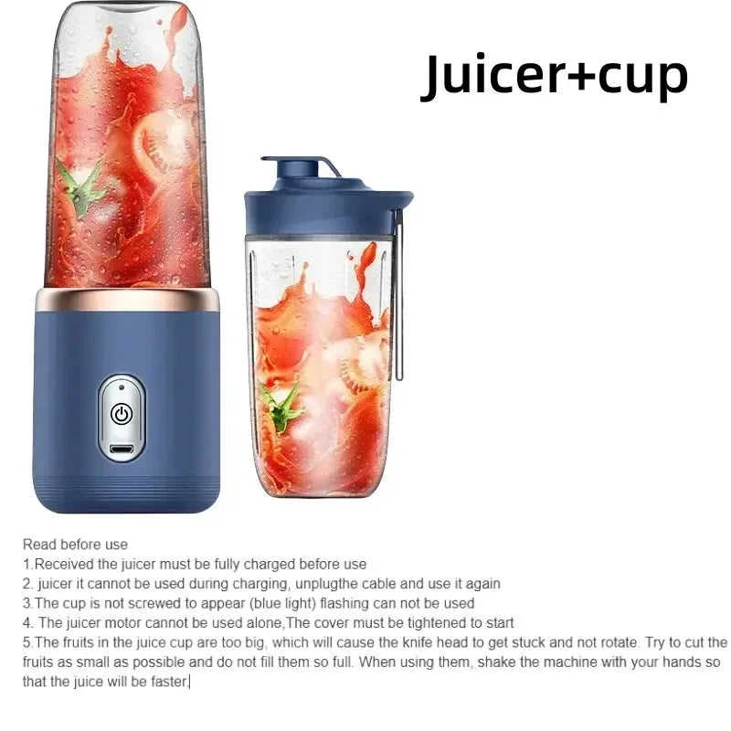 400ml Portable USB Blender Electric Travel Juicer Cup For Smoothie Milkshake Kitchen Mini Mixer Tool