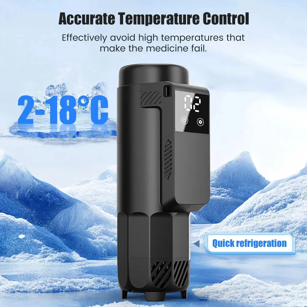 Portable Insulin Cooler with LCD Display USB Rechargeable Medicine Fridge for Travel Home Car Compact Pill Box with Precise