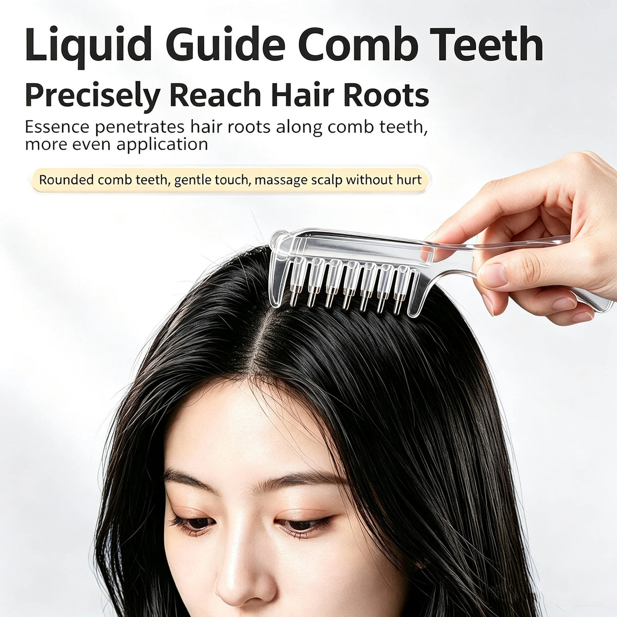 Scalp Liquid Applicator Comb, Refillable Hair Serum Oil Dispensing Comb, Roller Ball Massage Comb For Hair Root Treatment