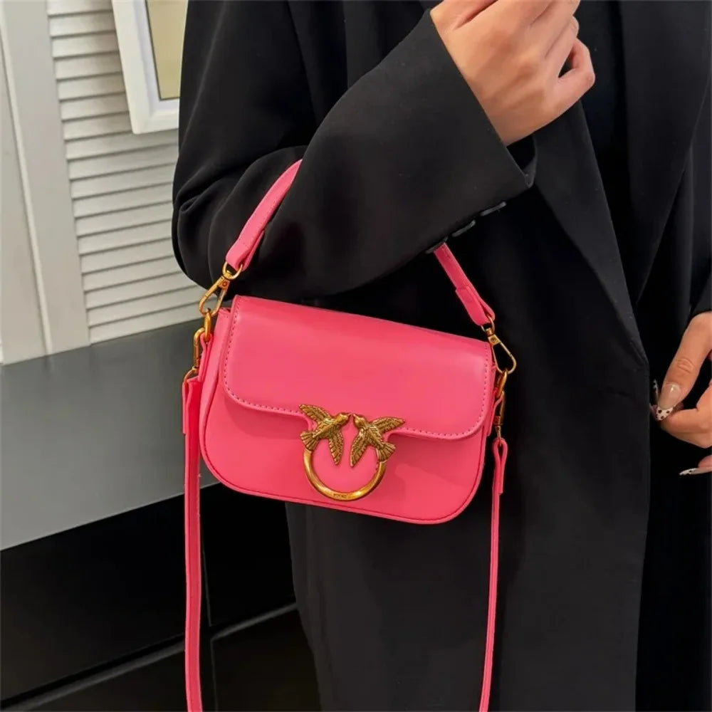 High-end Crossbody Handbag Leather Tote Bags Trendy Design Commuter Popular Classic Elegant Fashionable Bag with avian button
