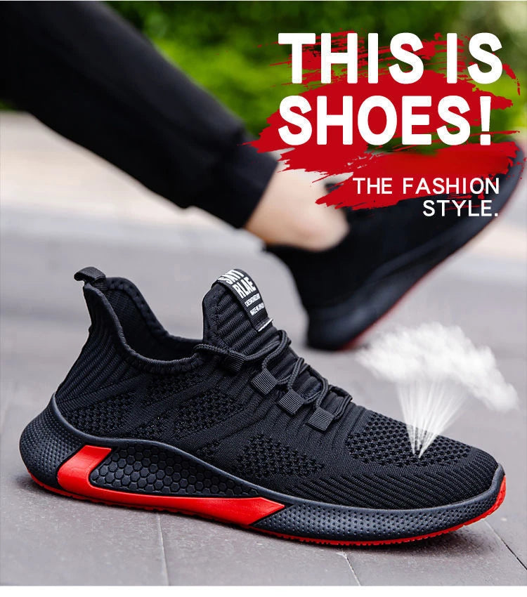 Men Casual Running Shoes Breathable Outdoor Sport Shoes Men Lightweight Facial Elastic Soft Bottom Casual Shoe Training Footwear