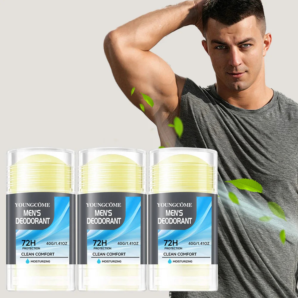 Men's 72H Deodorant Stick Anti Sweating Keep Drying Lasting Fragrance Remove Armpit Odor Underarm Refresh Sticks Fade Body Odor