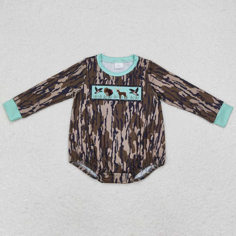 Boutique Infant Baby Boys Rompers Camo Branches Short Sleeve Bubble Rompers Fashion Toddler Boys Rompers One-Piece Jumpsuits New