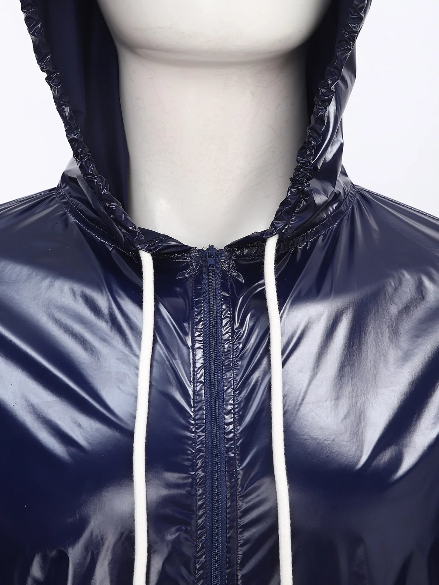 Men Waterproof Hooded Trench Jacket Long Sleeve Hood Outerwear Windbreaker Raincoat fo Hiking Fishing Biking Thermal Windbreaker