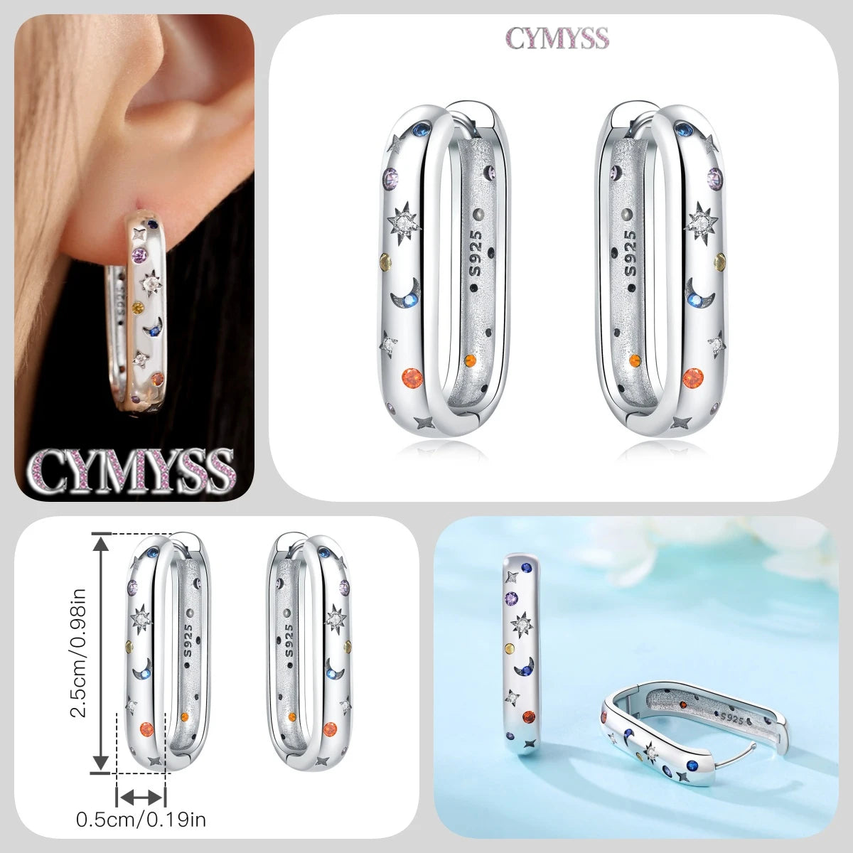 925 Sterling Silver Needle Iris Flower Hoop Earrings for Women Original Elegant Versatile Jewelry Birthday Party Fine Gift 2026