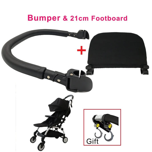 MomTan® Baby Stroller Accessories Armrest PU Leather Bumper Bar Handrail Extend Footboard Compatible with Babyzen YOYO 2  YOYO 3