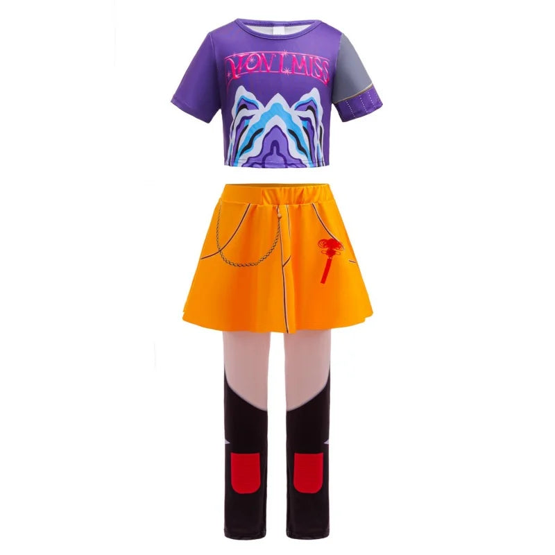 Kids Girls Costume Sets Kids Tops+Skirt Pants 2 Pieces Outfits Children K-Pop Fashion New Birthday Party Stage Performance Suit