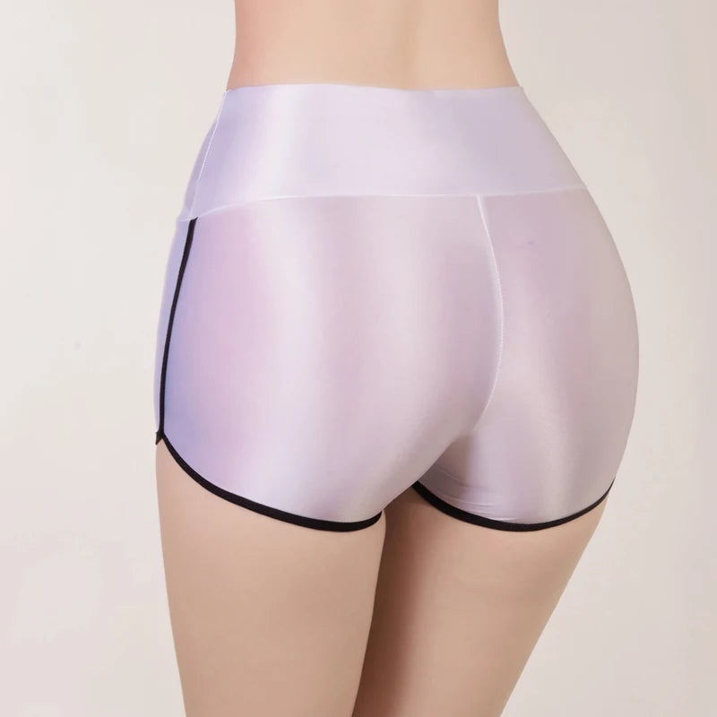 Women Sporty Shorts  Elastic Bodybuild Underwear Hip Lift High Waist Belly Boxers Flat Angle Leggings Sexy Tiny Hot Safety Pants