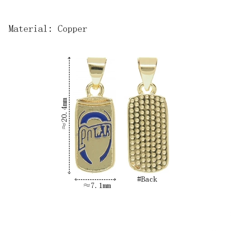 10Pcs Venezuela Charms Accessories Alphabet Letter Rectangle Pendant for Necklace Wholesale Metal Enamel Fashion Jewelry