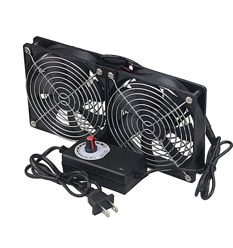 220V 12V Exhaust Cooling Fans with Controller 12cm for Workstation Cabinet Radiator Server Fan for GPU VGA Btc Machine Chassis