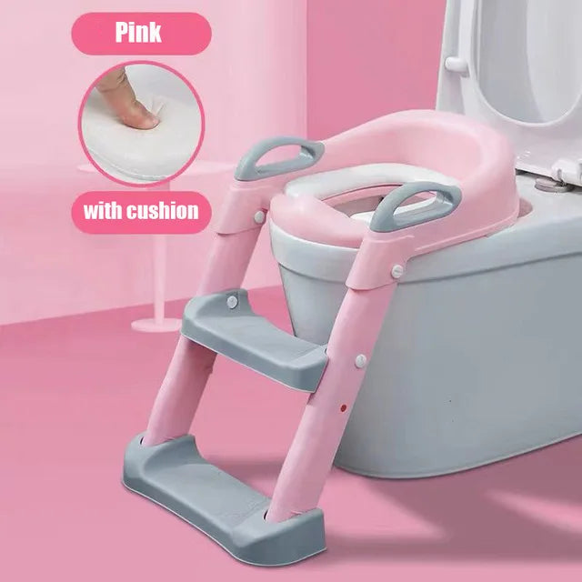 1-8 Years Children's Potty Baby Toilet Seat With Adjustable Ladder Infant Toilet Training Folding Seat Baby Potty Training Seat