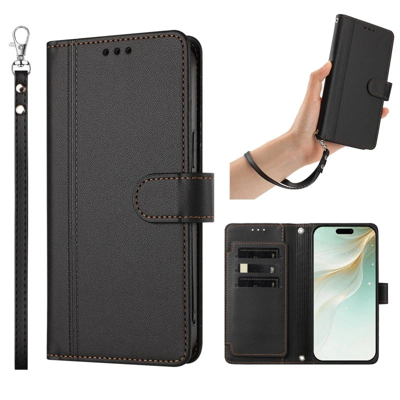 PU Leather Flip Phone Case For Oneplus 8T 9R 10T 11R 12R 13R 15T Holder 9 Card Slots Wallet Cover For Oneplus 13 12 11 10 9 Pro