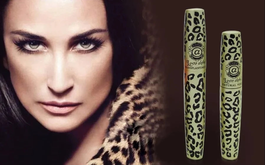 1 Set / 2 Pcs High Quality Love Alpha 3D Fiber Lashes Mascara Rimel Makeup Set Maquiagem Wild Leopard Waterproof Double Mascara
